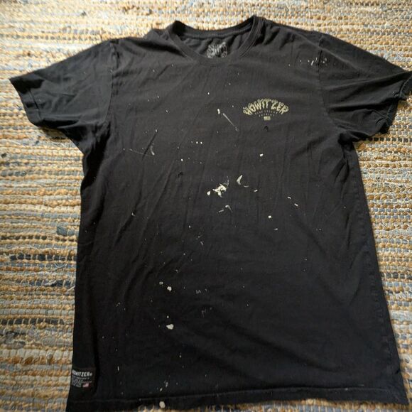 Howitzer Graphic T-Shirt XL Black Paint Splatter Skull Tee Thrashed Distressed - Picture 2 of 9
